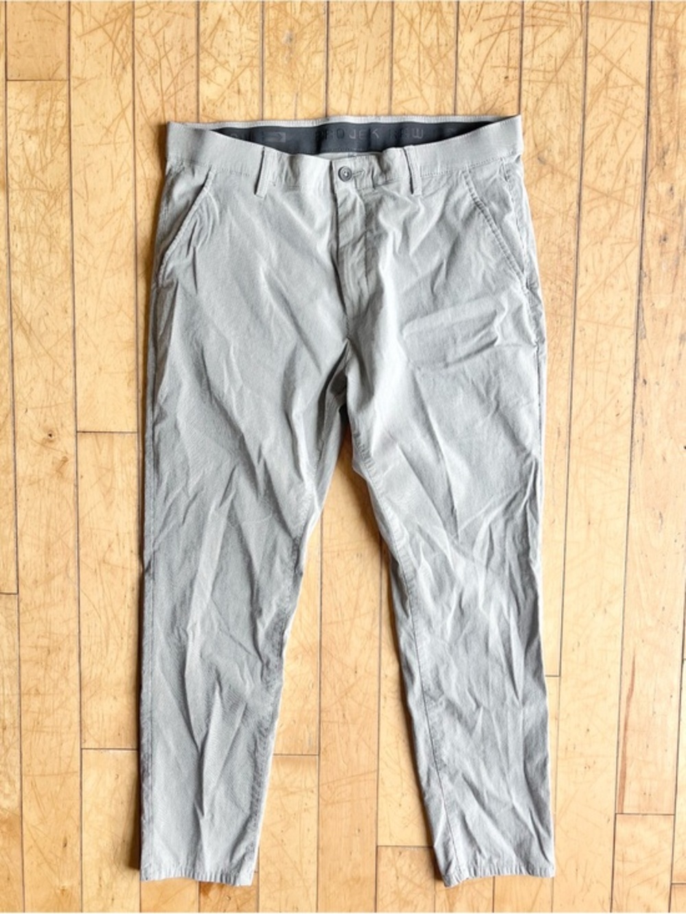 PROJEK RAW Classic‑Fit Stretch Gray Stripes Trouser Pants Size 38